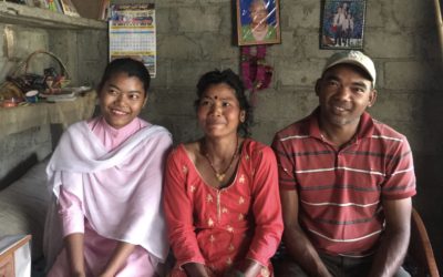 p.2 and 3 Savitra, Sita, Purna Chowdry sitting in their homes second room