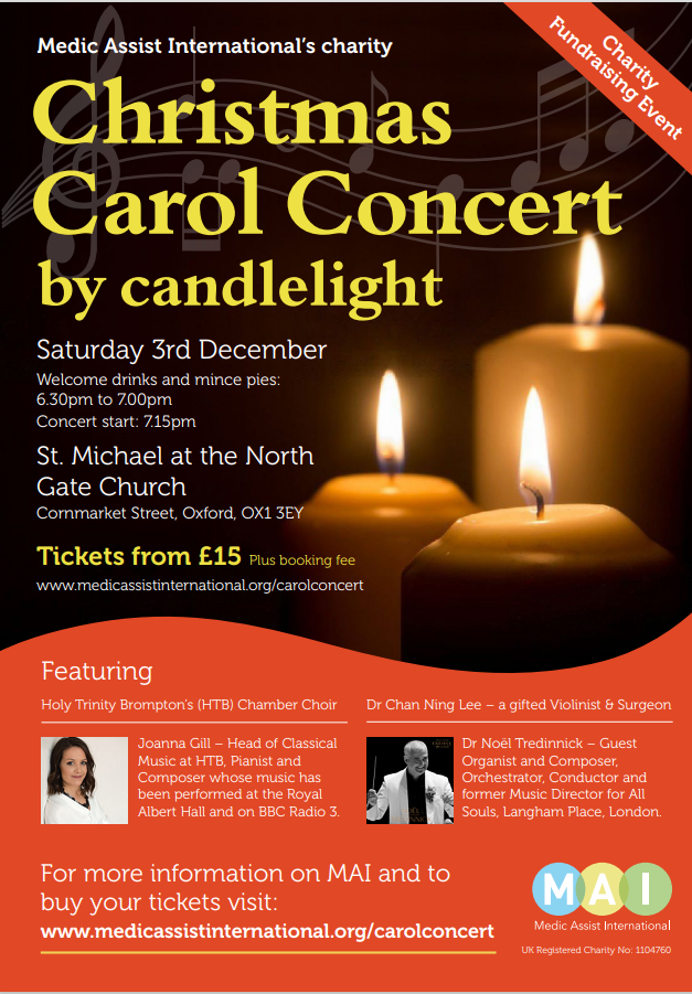 MAI Christmas Carol Concert by candlelight poster 2022