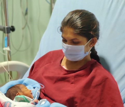 Ranjana and her baby boy Samson survived thanks to the hospital staff's expertise, care and support