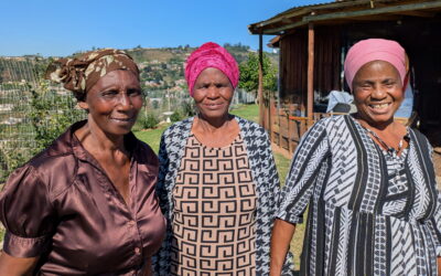 Three of the Embo Clinic's amazing community caregivers, Annastasia (left), Priscilla (centre) and Metrina (right).